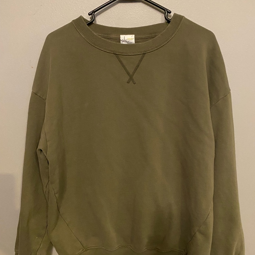 Aerie Men's Crewneck Sweater in Olive